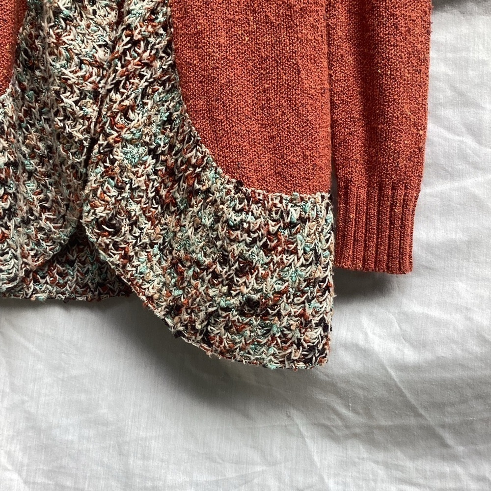 Ponsesa orange bohemian cardigan sweater, size small - Picture 2 of 8